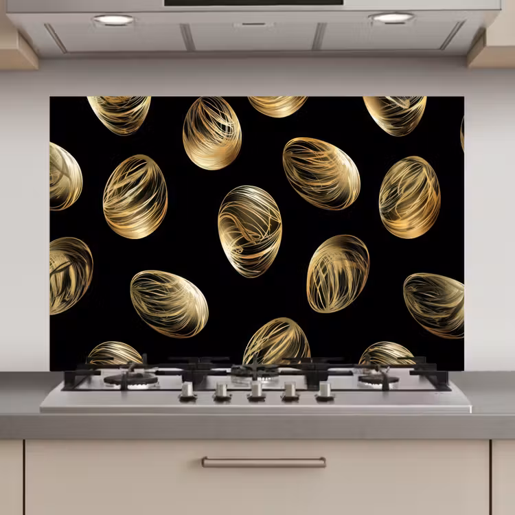 Eieren - Goud - Patroon keuken achterwand spatscherm klein -3d_website
