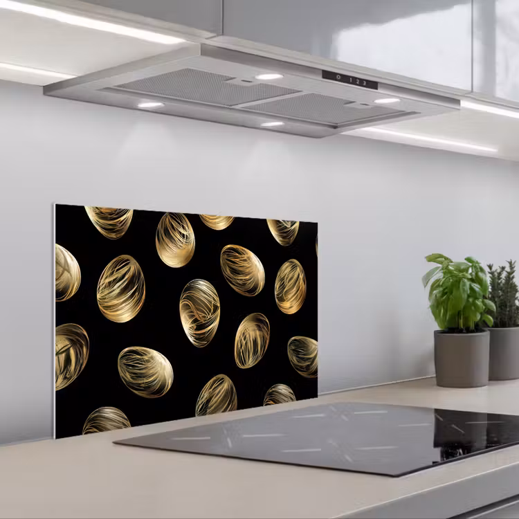 Eieren - Goud - Patroon keuken achterwand spatscherm klein -3d_schuin