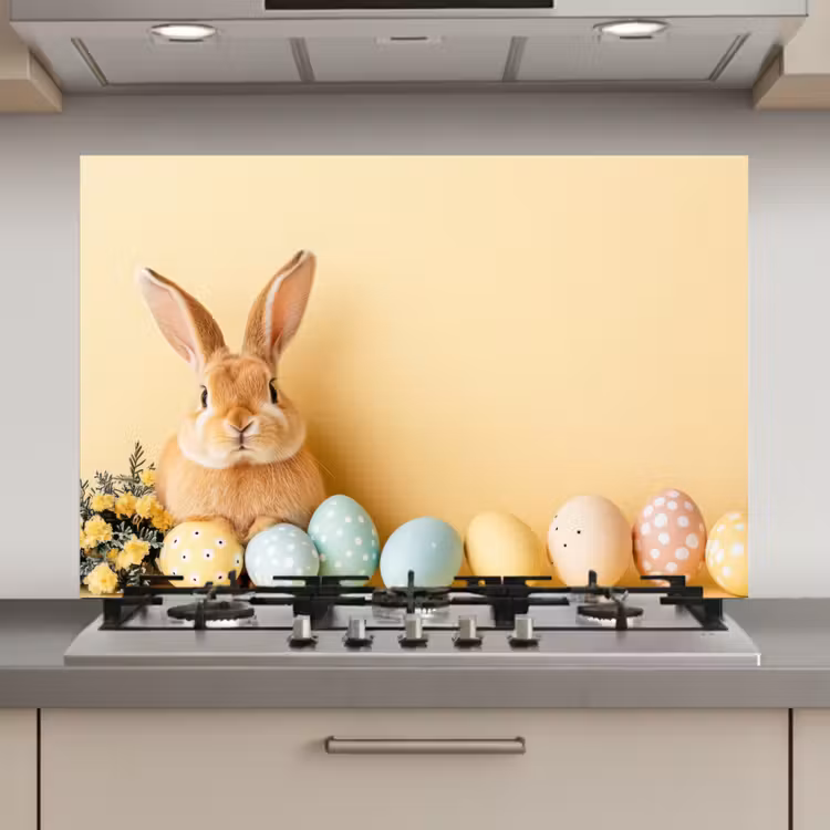 Eieren -  Konijn - Pasteltinten keuken achterwand spatscherm klein -3d_website