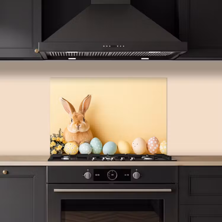Eieren -  Konijn - Pasteltinten keuken achterwand spatscherm klein -sfeer1