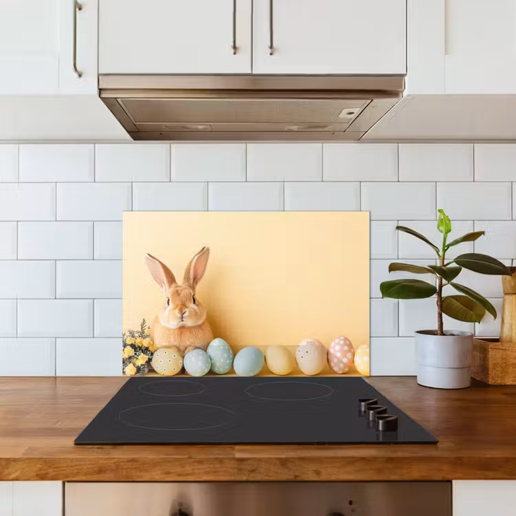 Eieren -  Konijn - Pasteltinten keuken achterwand spatscherm klein -sfeer2