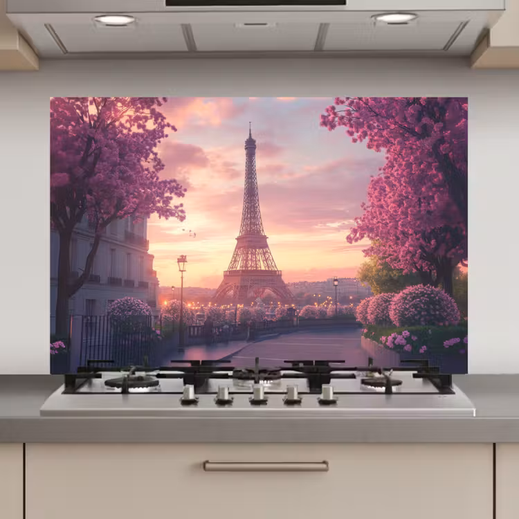 Eiffeltoren - Parijs - Roze keuken achterwand spatscherm klein -3d_website