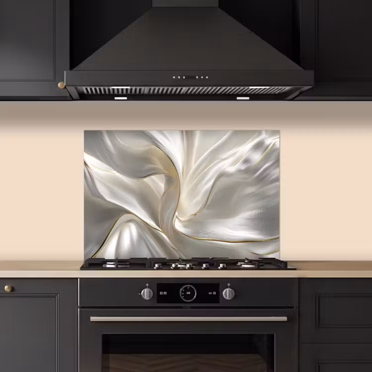 Stof - Plooien - Goud keuken achterwand spatscherm klein -sfeer1