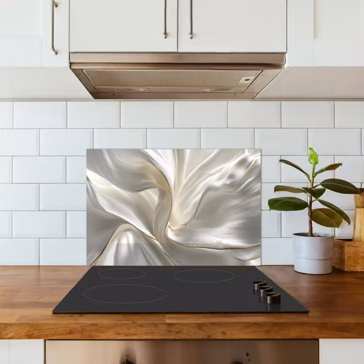 Stof - Plooien - Goud keuken achterwand spatscherm klein -sfeer2