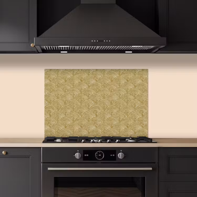Waaier - Geometrisch - Groen keuken achterwand spatscherm klein 900 -sfeer1