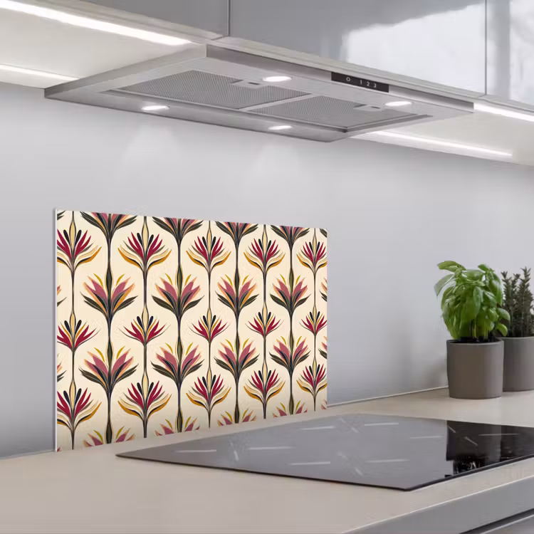 Waaier - Motief - Kleurrijk keuken achterwand spatscherm klein 900 -3d_schuin