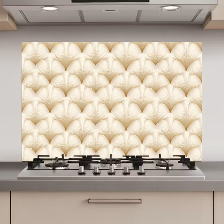 Waaier - Motief - Goud keuken achterwand spatscherm klein 900 -3d_website