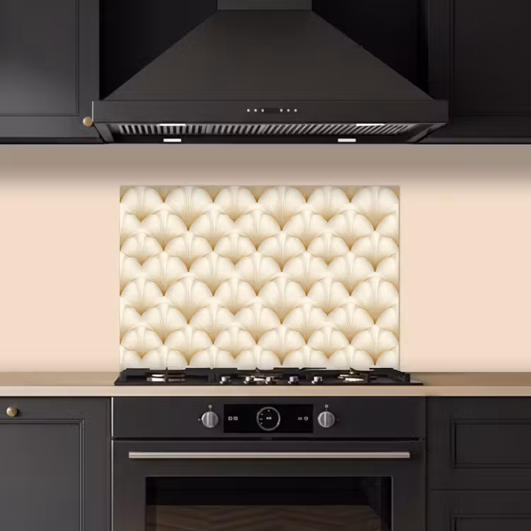 Waaier - Motief - Goud keuken achterwand spatscherm klein 900 -sfeer1
