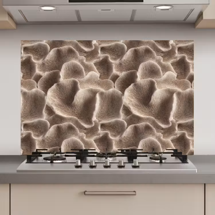 Waaiervorm - Beige - Vezel textuur keuken achterwand spatscherm klein 900 -3d_website