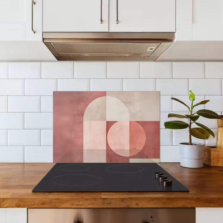 Figuren - Abstract - Roze keuken achterwand spatscherm klein -sfeer2