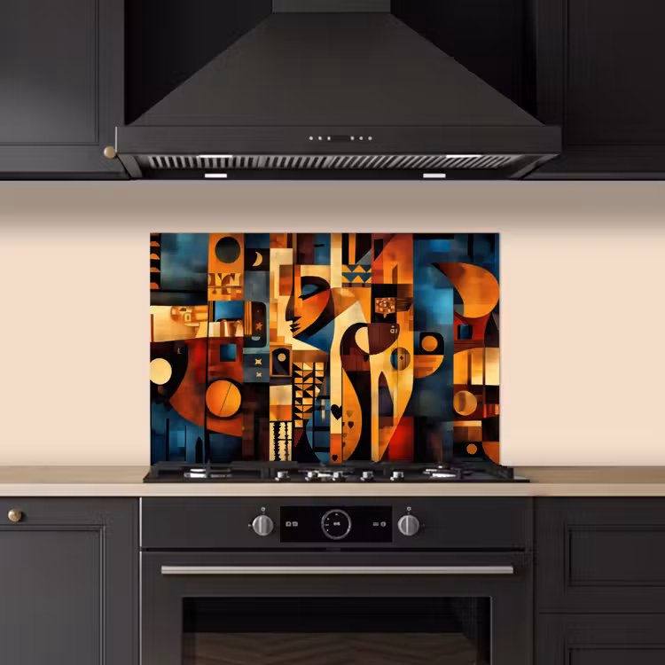 Figuren - Abstract - Symbolen keuken achterwand spatscherm klein -sfeer1