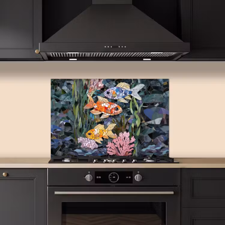 Vissen - Koraal - Zee - Mozaïek keuken achterwand spatscherm klein -sfeer1