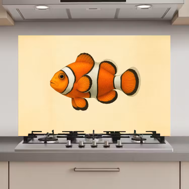 Vis - Oranje - Strepen keuken achterwand spatscherm klein -3d_website