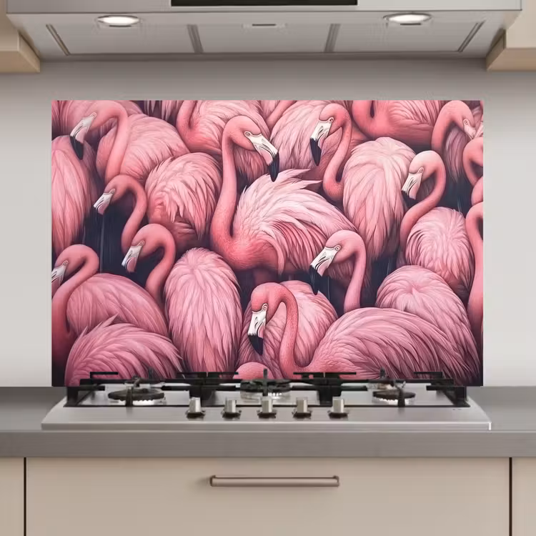 Flamingo - Roze - Dieren keuken achterwand spatscherm klein -3d_website