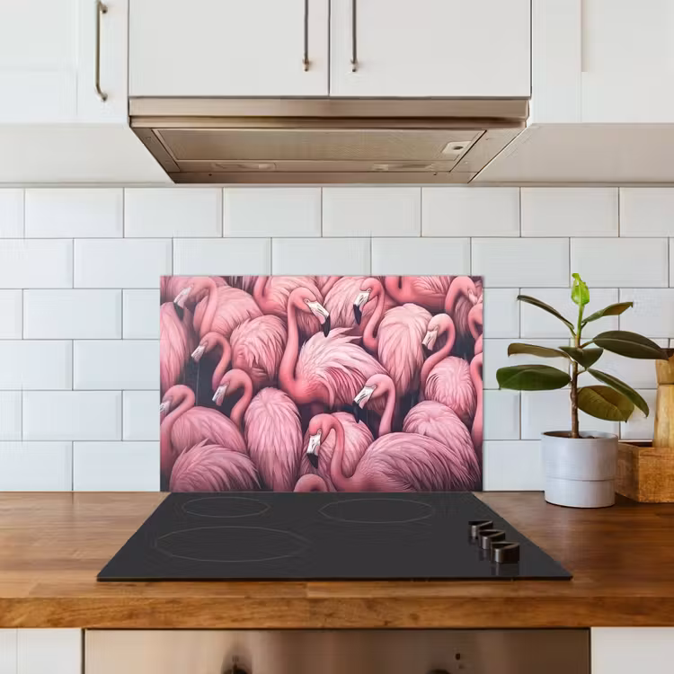 Flamingo - Roze - Dieren keuken achterwand spatscherm klein -sfeer2