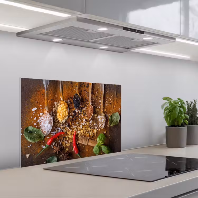 Smaakexplosie in Lepels keuken achterwand spatscherm klein -3d_schuin