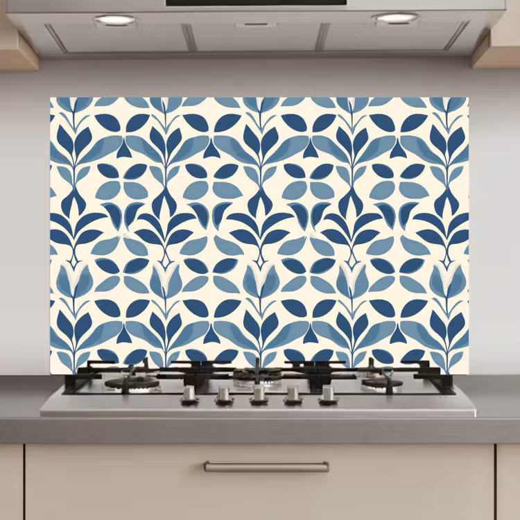 Flora - Modern - Blauw keuken achterwand spatscherm klein 900 -3d_website