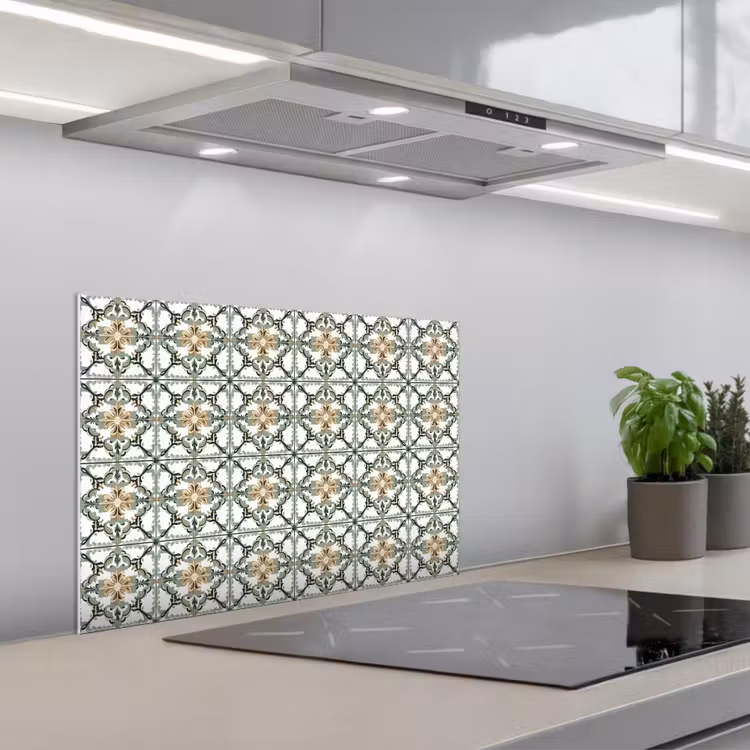 Floraal - Verweerd - Keurrijk keuken achterwand spatscherm klein 900 -3d_schuin