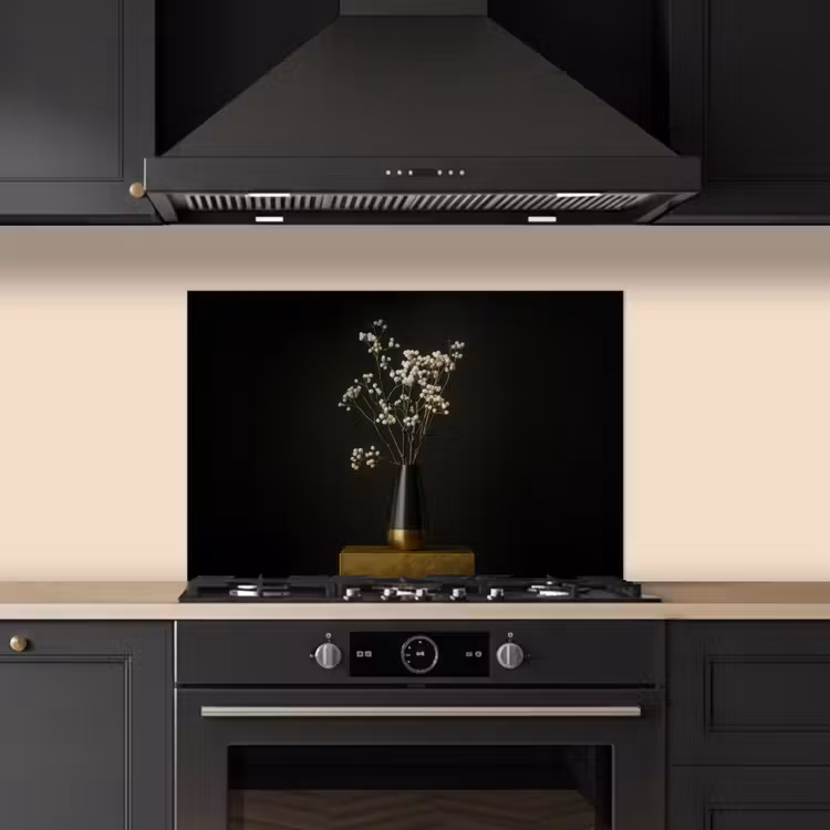 Bloembollen - Wit - Vaas - Minimalistisch keuken achterwand spatscherm klein -sfeer1