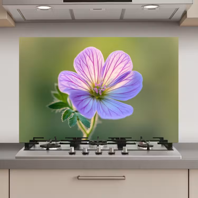 Bloem - Close up - Paars keuken achterwand spatscherm klein -3d_website
