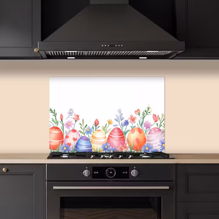 Bloementuin - Kleurrijk - Eieren keuken achterwand spatscherm klein -sfeer1
