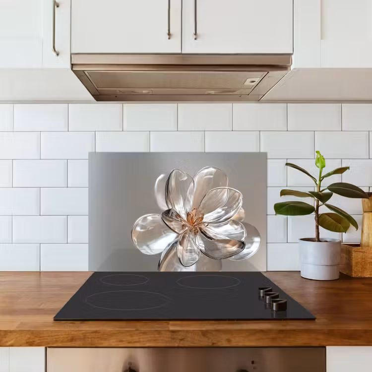 Bloem - Glazen - Doorzichtig keuken achterwand spatscherm klein -sfeer2