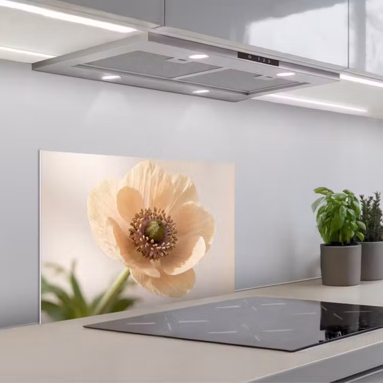 Bloem - Minimalistisch - Groen keuken achterwand spatscherm klein -3d_schuin