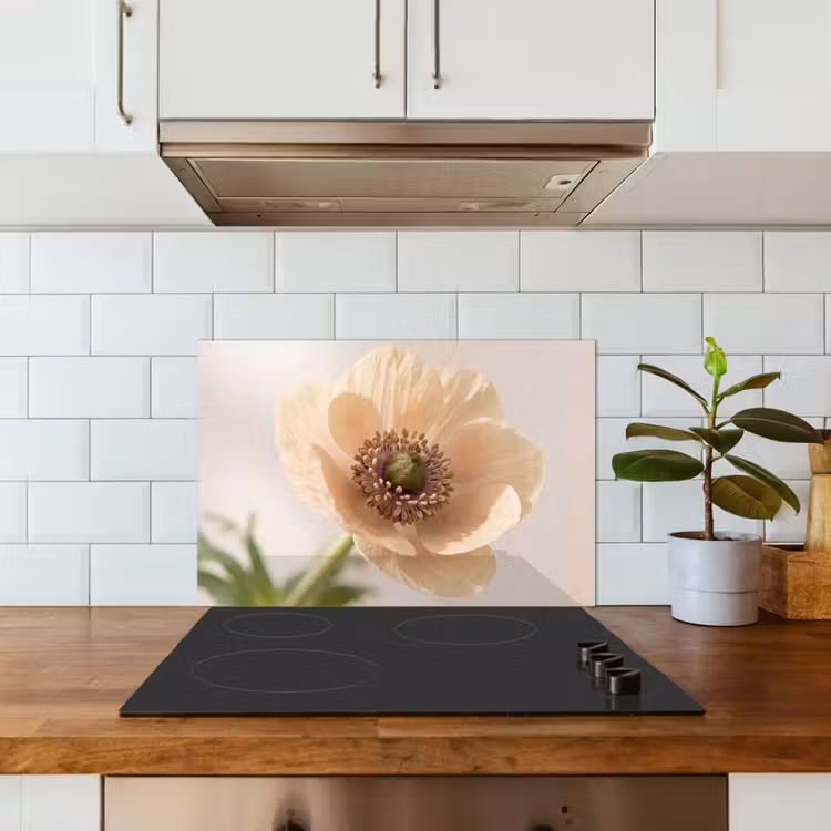 Bloem - Minimalistisch - Groen keuken achterwand spatscherm klein -sfeer2