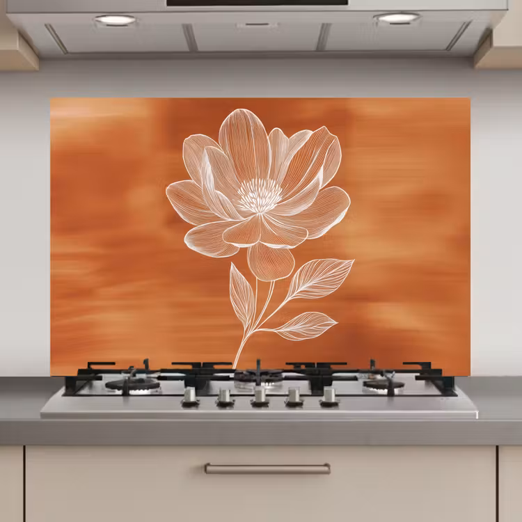 Bloem - Minimalistisch - Wit keuken achterwand spatscherm klein -3d_website