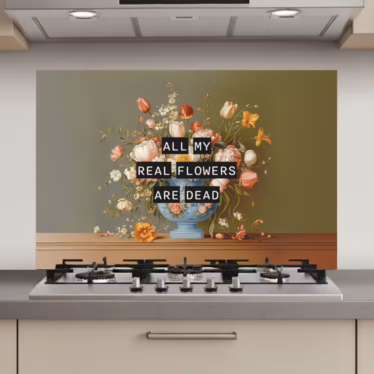 Bloem - Quote - Vintage - Art keuken achterwand spatscherm klein -3d_website