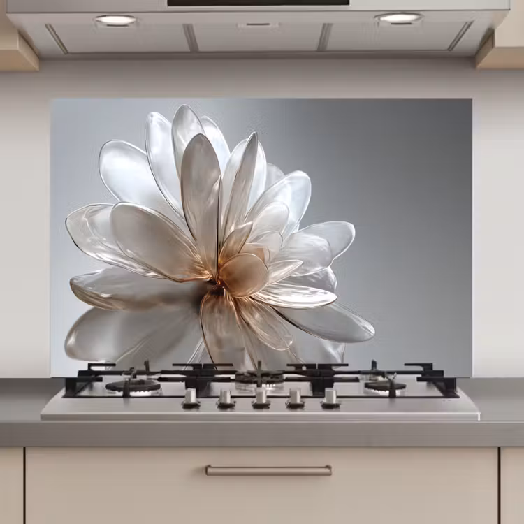 Bloem - Wit - Neutraal keuken achterwand spatscherm klein -3d_website