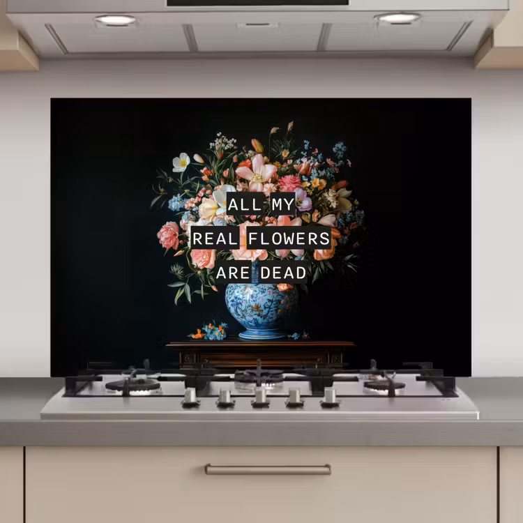 Bloemen - Art - Pastel - Quotes keuken achterwand spatscherm klein -3d_website