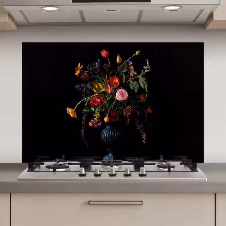 Bloemen - Bessen - Klassiek keuken achterwand spatscherm klein -3d_website