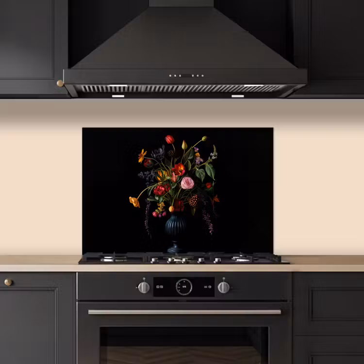 Bloemen - Bessen - Klassiek keuken achterwand spatscherm klein -sfeer1