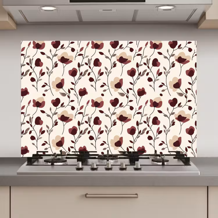 Bloemen - Botanisch - Bordeaux keuken achterwand spatscherm klein 900 -3d_website