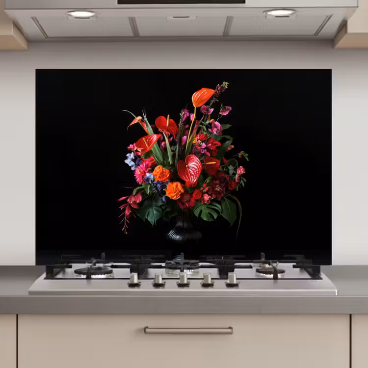 Bloemen - Boeket - Sierlijk keuken achterwand spatscherm klein -3d_website