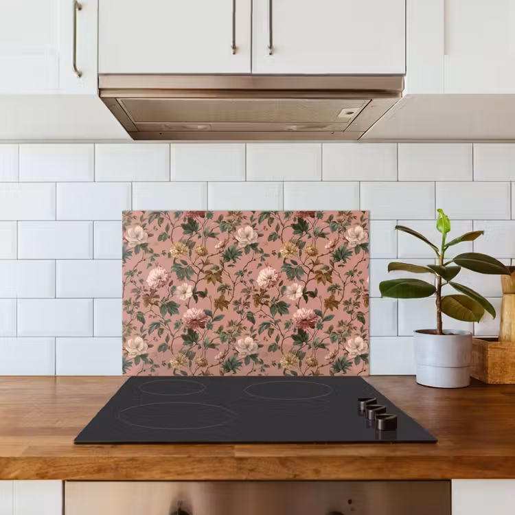 Bloemen - Klassiek - Roze keuken achterwand spatscherm klein 900 -sfeer2