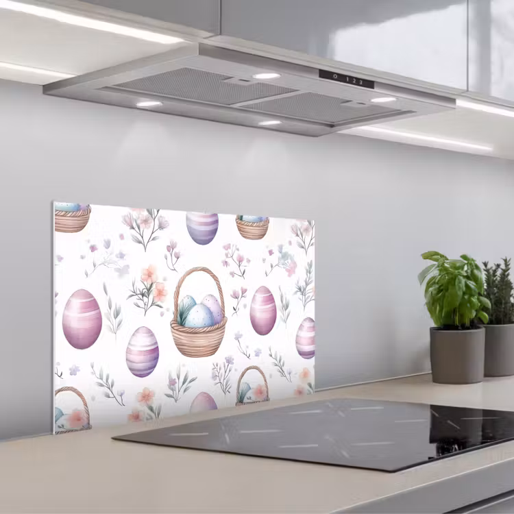 Bloemen - Paaseieren - Patroon keuken achterwand spatscherm klein -3d_schuin