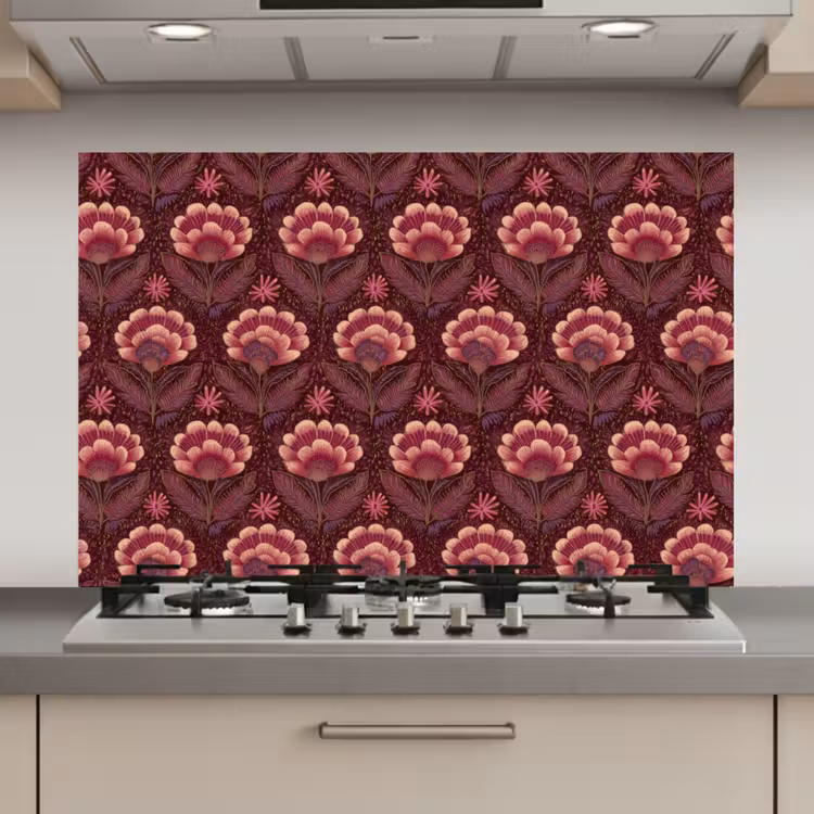 Bloemen - Waaier - Paars keuken achterwand spatscherm klein 900 -3d_website