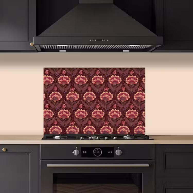 Bloemen - Waaier - Paars keuken achterwand spatscherm klein 900 -sfeer1