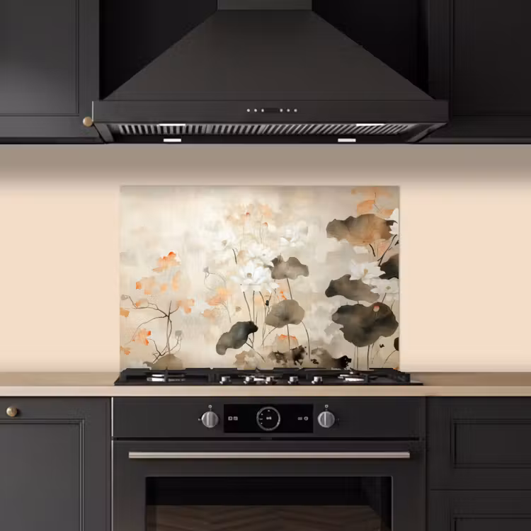 Bloemen - Japandi - Wabi sabi keuken achterwand spatscherm klein -sfeer1
