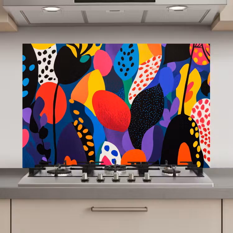 Bloemen - Bladeren - Abstract - Rood keuken achterwand spatscherm klein -3d_website