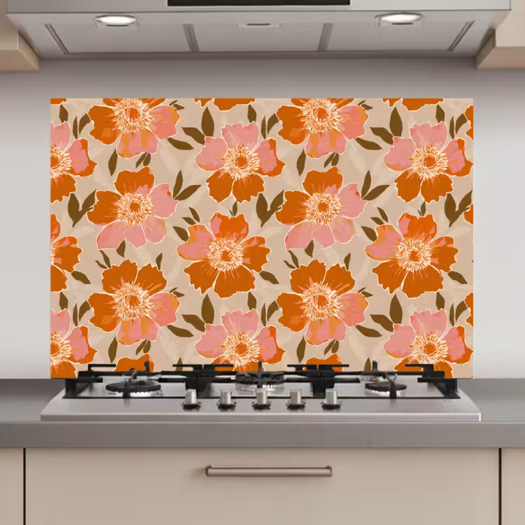 Bloemen - Motief - Retro keuken achterwand spatscherm klein 900 -3d_website