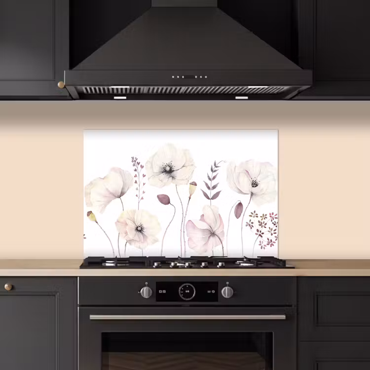 Bloemen - Pastel -  Planten - Wit keuken achterwand spatscherm klein -sfeer1