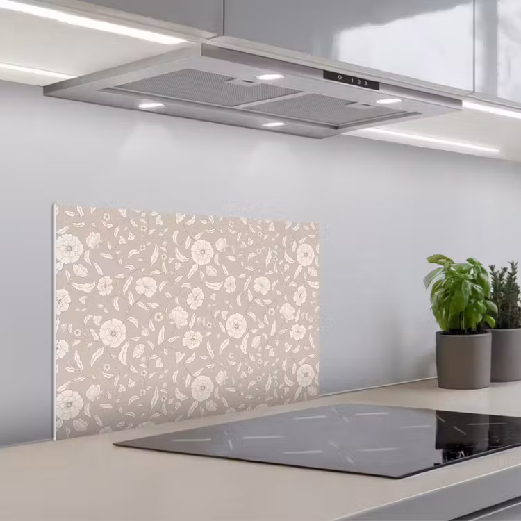 Bloemen - Blaadjes - Patroon keuken achterwand spatscherm klein 900 -3d_schuin
