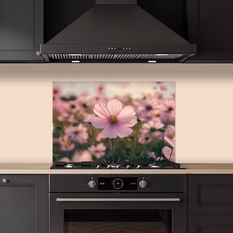 Bloemen - Paars - Wazig keuken achterwand spatscherm klein -sfeer1