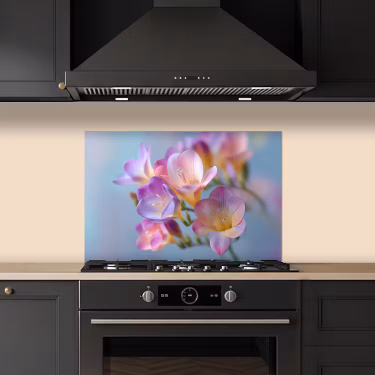 Bloemen - Paars - Overloop - Meeldraden keuken achterwand spatscherm klein -sfeer1
