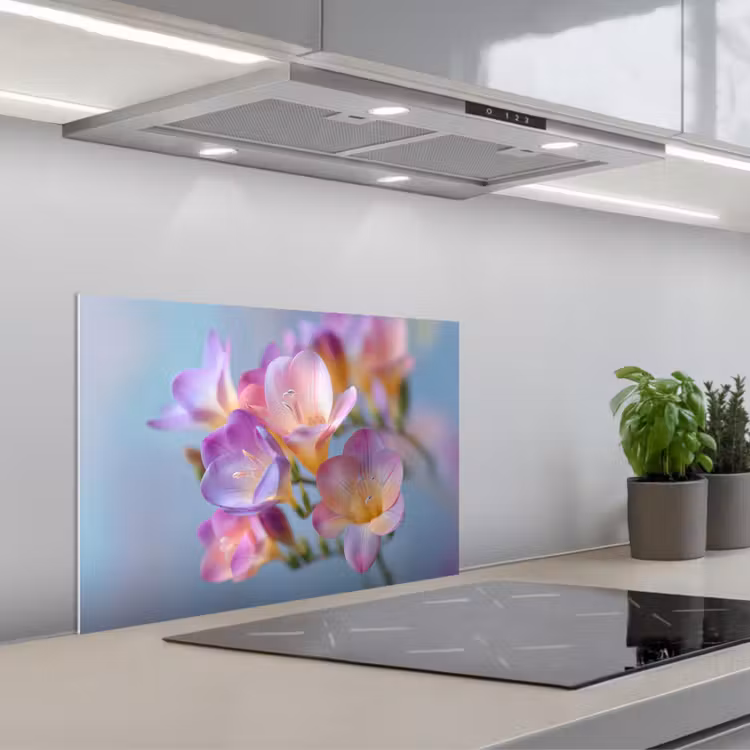 Bloemen - Paars - Overloop - Meeldraden keuken achterwand spatscherm klein -3d_schuin