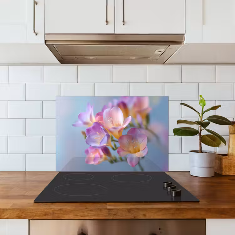 Bloemen - Paars - Overloop - Meeldraden keuken achterwand spatscherm klein -sfeer2