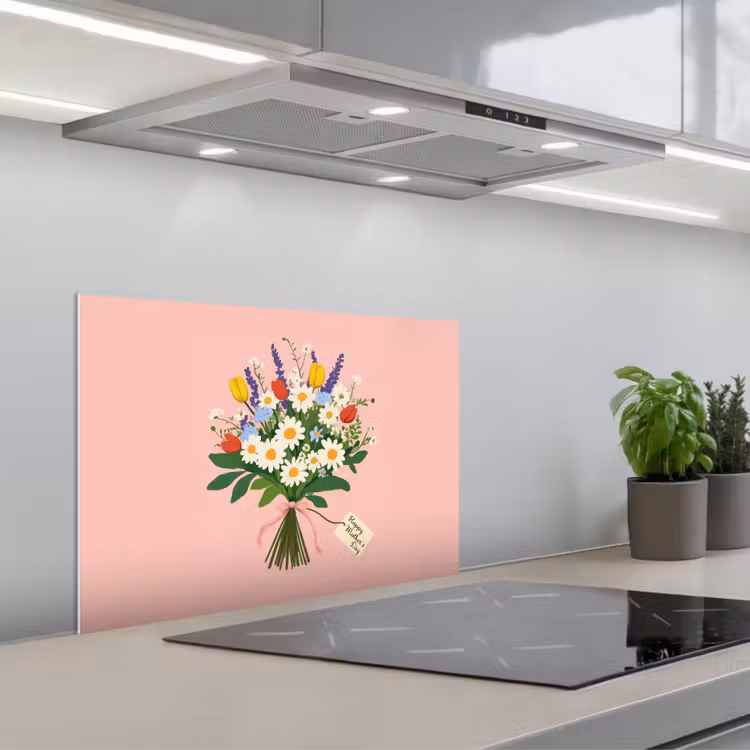 Bloemen - Lint - Kaartje keuken achterwand spatscherm klein -3d_schuin